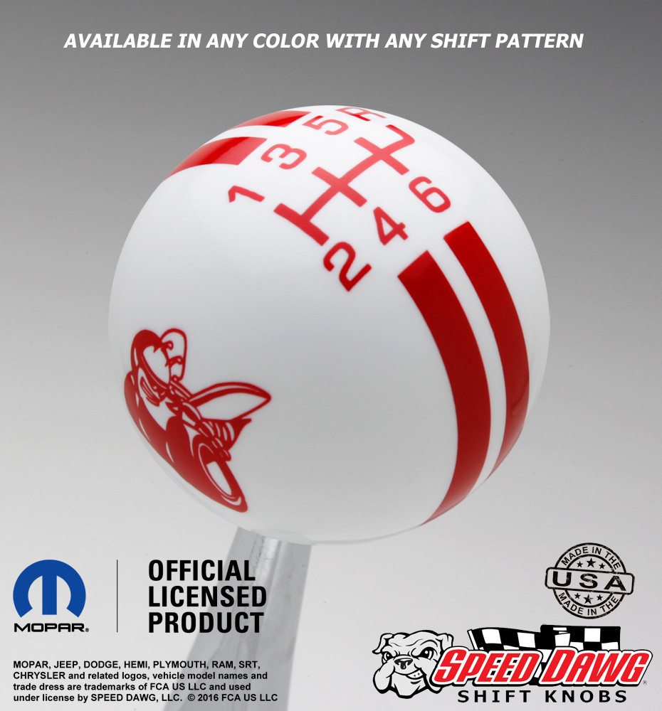 Speed Dawg SK502NL-RBK-5RDR White with Black Rally Stripe Shift Knob with 5-Speed Shift Pattern Speed Dawg SK502NL-RBK-5RDR White with Black Rally Stripe Shift Knob with 5-Speed Shift Pattern