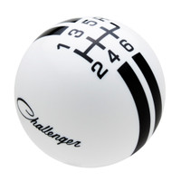 Speed Dawg SK502NL-RBK-5RDR White with Black Rally Stripe Shift Knob with 5-Speed Shift Pattern 