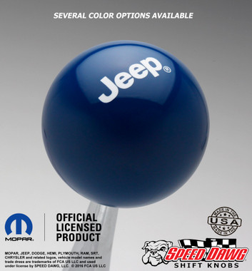 Jeep Logo Shift Knob Dark Blue with White graphics