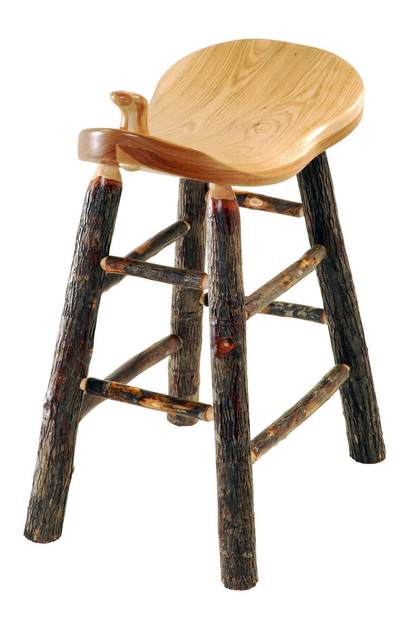 Rustic All Hickory Western Saddle Bar Stools 24 Or 30 With Horn