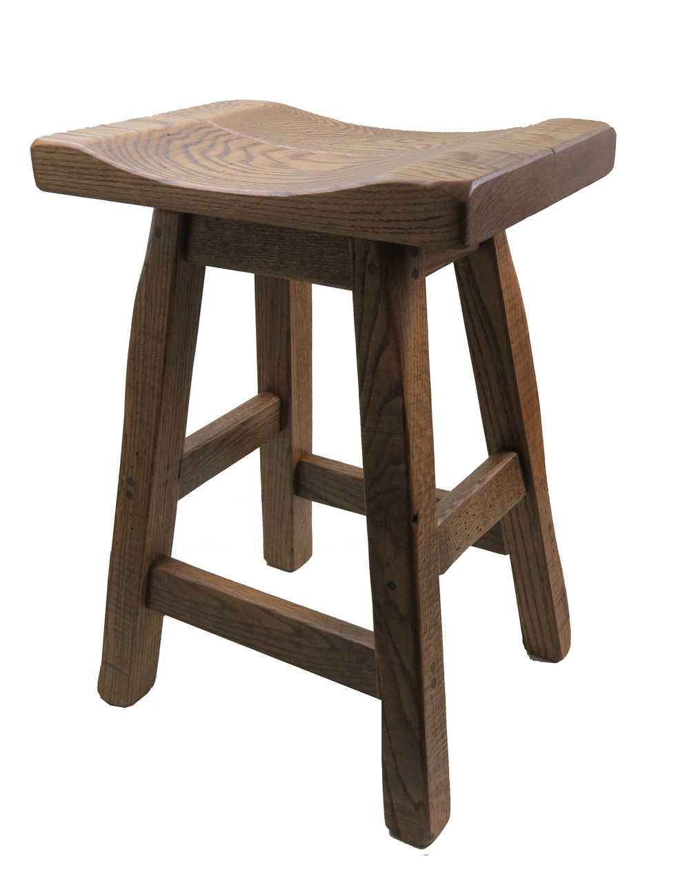 Farmhouse White Barnwood Bar Stools Saddle Seat 24 Or 30 Furniture Dining Room Furniture Vadel Com