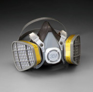 3M Half Face Respirator, Large, For Organic Vapor/Acid Gas, Cartridges attached