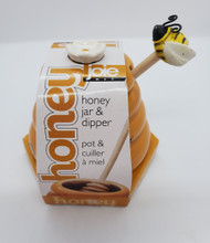 Golden Honey Pot w/ Bee Dipper