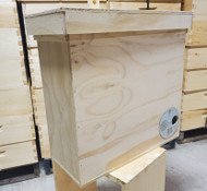 Wooden Swarm Trap w/ Metal Entrance Disk & Hanger, Holds 5 Frames (Frames not included)