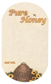 Sunflower Skep Label, Roll of 250, Large Oval Label, 2-5/8" x 4-1/2"