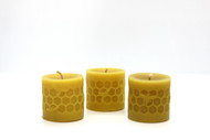 Pure Beeswax Bee Cells Votive Candle