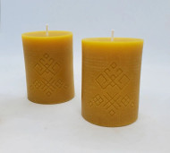 Pure Beeswax Latvian Delicate Pillar Candle