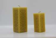 Pure Beeswax Square Flower Pillar Candle