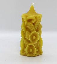 Pure Beeswax Poppies Pillar Candle