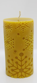 Pure Beeswax Snowflake Pillar Candle