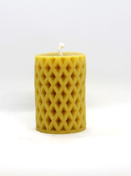 Pure Beeswax Diamond Pillar Candle