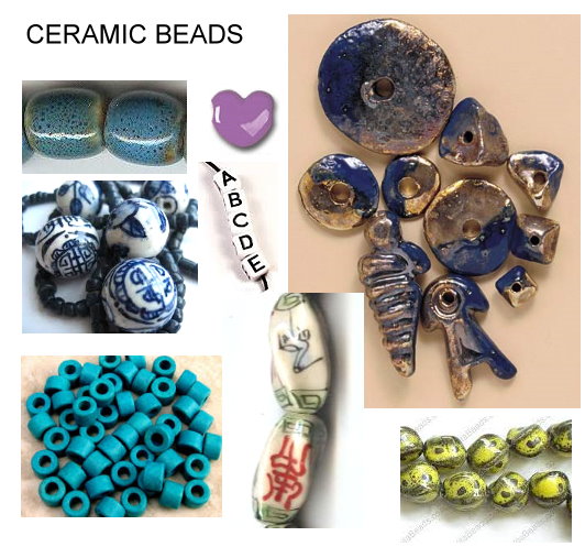 Lot of 2 ceramic beads decorated blue and white flowers for bracelet or European necklace 13x10mm