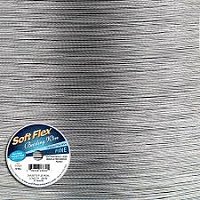 BEADING WIRE 100 Ft Soft Flex Satin Silver Clear MEDIUM .019'' 49 Strands