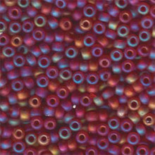 Japanese Miyuki Seed Beads, size 6/0, SKU 111031.MYK6-0141FR, matte transparent red ab, (1 tube, apprx 24-28 grams, apprx 315 beads per tube)