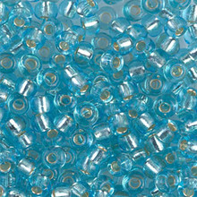 Japanese Miyuki Seed Beads, size 6/0, SKU 111031.MYK6-0018 (was 0148S), silver lined aqua, (1 tube, apprx 24-28 grams, apprx 315 beads per tube)