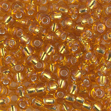 Japanese Miyuki Seed Beads, size 6/0, SKU 111031.MYK6-0133S, silver lined light topaz , (1 tube, apprx 24-28 grams, apprx 315 beads per tube)