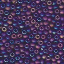 Japanese Miyuki Seed Beads, size 6/0, SKU 111031.MYK6-0151FR, matte transparent cobalt ab, (1 tube, apprx 24-28 grams, apprx 315 beads per tube)