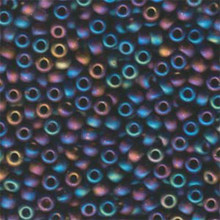Japanese Miyuki Seed Beads, size 6/0, SKU 111031.MYK6-0135FR, matte transparent brown ab, (1 tube, apprx 24-28 grams, apprx 315 beads per tube)