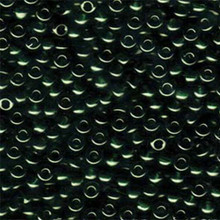 Japanese Miyuki Seed Beads, size 6/0, SKU 111031.MYK6-0156, transparent dark emerald, (1 tube, apprx 24-28 grams, apprx 315 beads per tube)