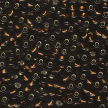 Japanese Miyuki Seed Beads, size 6/0, SKU 111031.MYK6-0135S, silver lined dark topaz, (1 tube, apprx 24-28 grams, apprx 315 beads per tube)