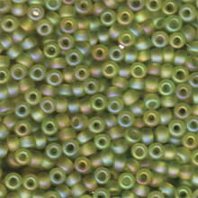 Japanese Miyuki Seed Beads, size 6/0, SKU 111031.MYK6-0143FR, matte transparent chartreuse AB, (1 tube, apprx 24-28 grams, apprx 315 beads per tube)