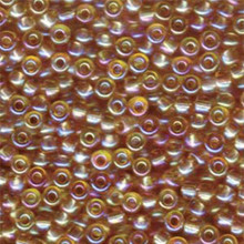 Japanese Miyuki Seed Beads, size 6/0, SKU 111031.MYK6-0251, transparent light topaz ab, (1 tube, apprx 24-28 grams, apprx 315 beads per tube)
