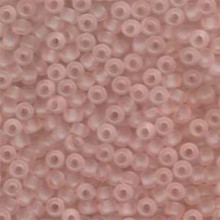 Japanese Miyuki Seed Beads, size 6/0, SKU 111031.MYK6-0155F, matte transparent pale pink, (1 tube, apprx 24-28 grams, apprx 315 beads per tube)