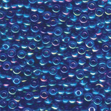 Japanese Miyuki Seed Beads, size 6/0, SKU 111031.MYK6-0261, transparent light sapphire ab, (1 tube, apprx 24-28 grams, apprx 315 beads per tube)