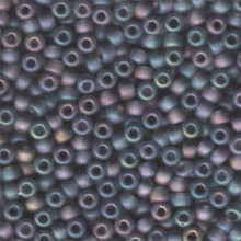 Japanese Miyuki Seed Beads, size 6/0, SKU 111031.MYK6-0152FR, matte transparent grey ab, (1 tube, apprx 24-28 grams, apprx 315 beads per tube)