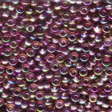 Japanese Miyuki Seed Beads, size 6/0, SKU 111031.MYK6-0256D, transparent dark smoky amethyst ab, (1 tube, apprx 24-28 grams, apprx 315 beads per tube)