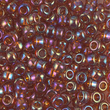 Japanese Miyuki Seed Beads, size 6/0, SKU 111031.MYK6-0257, transparent dark topaz ab, (1 tube, apprx 24-28 grams, apprx 315 beads per tube)