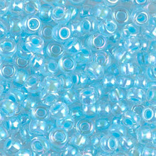 Japanese Miyuki Seed Beads, size 6/0, SKU 111031.MYK6-0278, aqua lined crystal ab, (1 tube, apprx 24-28 grams, apprx 315 beads per tube)