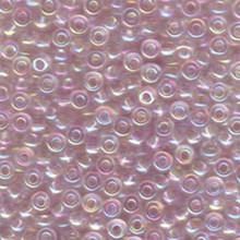 Japanese Miyuki Seed Beads, size 6/0, SKU 111031.MYK6-0265, transparent pale pink ab, (1 tube, apprx 24-28 grams, apprx 315 beads per tube)