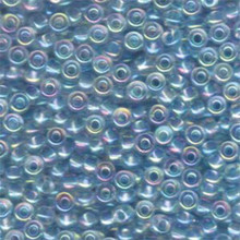 Japanese Miyuki Seed Beads, size 6/0, SKU 111031.MYK6-0269, glacier blue lined crystal ab, (1 tube, apprx 24-28 grams, apprx 315 beads per tube)