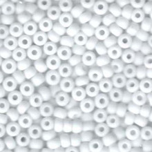 Japanese Miyuki Seed Beads, size 6/0, SKU 111031.MYK6-0402F, matte opaque white, (1 tube, apprx 24-28 grams, apprx 315 beads per tube)