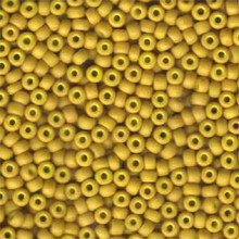 Japanese Miyuki Seed Beads, size 6/0, SKU 111031.MYK6-1233, matte opaque mustard, (1 tube, apprx 24-28 grams, apprx 315 beads per tube)