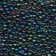 Japanese Miyuki Seed Beads, size 6/0, SKU 111031.MYK6-0455, metallic variegated blue iris, (1 tube, apprx 24-28 grams, apprx 315 beads per tube)