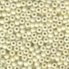 Japanese Miyuki Seed Beads, size 6/0, SKU 111031.MYK6-2021, matte opaque cream, (1 tube, apprx 24-28 grams, apprx 315 beads per tube)
