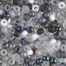 Japanese Miyuki Seed Beads, size 6/0, SKU 111031.MYK6-MIX 01, salt and pepper mix, (1 tube, apprx 24-28 grams, apprx 315 beads per tube)