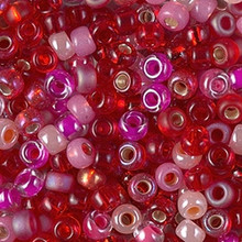 Japanese Miyuki Seed Beads, size 6/0, SKU 111031.MYK6-MIX 08, valentine mix, (1 tube, apprx 24-28 grams, apprx 315 beads per tube)