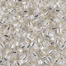 Japanese Miyuki Seed Beads, size 8/0, SKU 189008.MY8-0001cut, crystal silver lined, (1 26-28 gram tube, apprx 1120 beads)