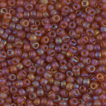 Japanese Miyuki Seed Beads, size 8/0, SKU 189008.MY8-0133FR, matte transparent amber ab, (1 26-28 gram tube, apprx 1120 beads)