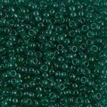 Japanese Miyuki Seed Beads, size 8/0, SKU 189008.MY8-0147, transparent dark green, (1 26-28 gram tube, apprx 1120 beads)