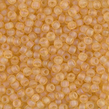 Japanese Miyuki Seed Beads, size 8/0, SKU 189008.MY8-0132FR, matte transparent light amber ab, (1 26-28 gram tube, apprx 1120 beads)