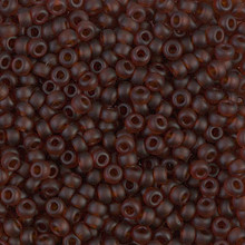Japanese Miyuki Seed Beads, size 8/0, SKU 189008.MY8-0134F, matte transparent dark amber, (1 26-28 gram tube, apprx 1120 beads)