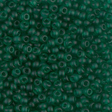 Japanese Miyuki Seed Beads, size 8/0, SKU 189008.MY8-0147F, matte transparent dark green, (1 26-28 gram tube, apprx 1120 beads)