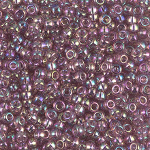 Japanese Miyuki Seed Beads, size 8/0, SKU 189008.MY8-0256D, transparent dark smoky amethyst ab, (1 26-28 gram tube, apprx 1120 beads)