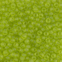 Japanese Miyuki Seed Beads, size 8/0, SKU 189008.MY8-0143F, matte transparent chartreuse, (1 26-28 gram tube, apprx 1120 beads)