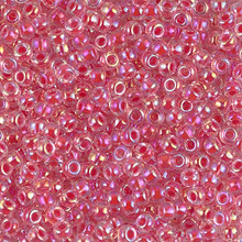 Japanese Miyuki Seed Beads, size 8/0, SKU 189008.MY8-0276, brick red lined crystal ab, (1 26-28 gram tube, apprx 1120 beads)