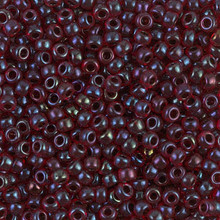 Japanese Miyuki Seed Beads, size 8/0, SKU 189008.MY8-0367, garnet lined ruby ab, (1 26-28 gram tube, apprx 1120 beads)